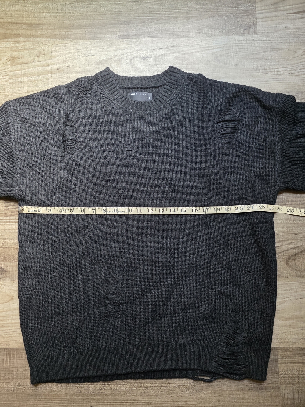 ASOS Men's Distressed Grunge Sweater In Black - Picture 8 of 9